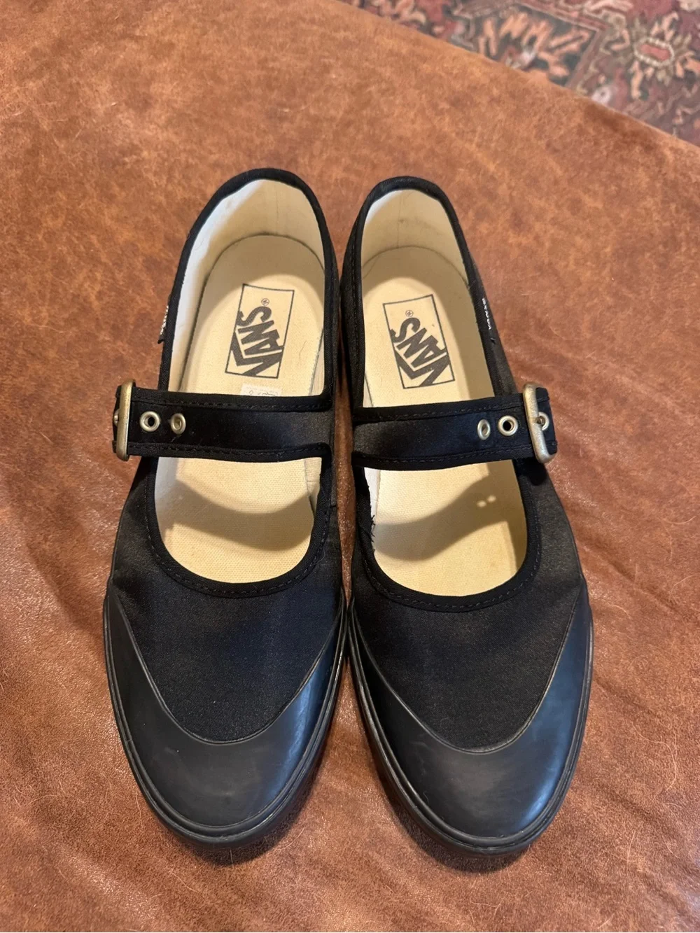 Vans Black Mary Jane Mules with Buckle Strap - Picture 1 of 7